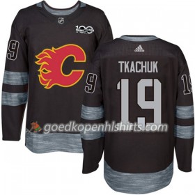 Calgary Flames Matthew Tkachuk 19 1917-2017 100th Anniversary Adidas Zwart Authentic Shirt - Mannen